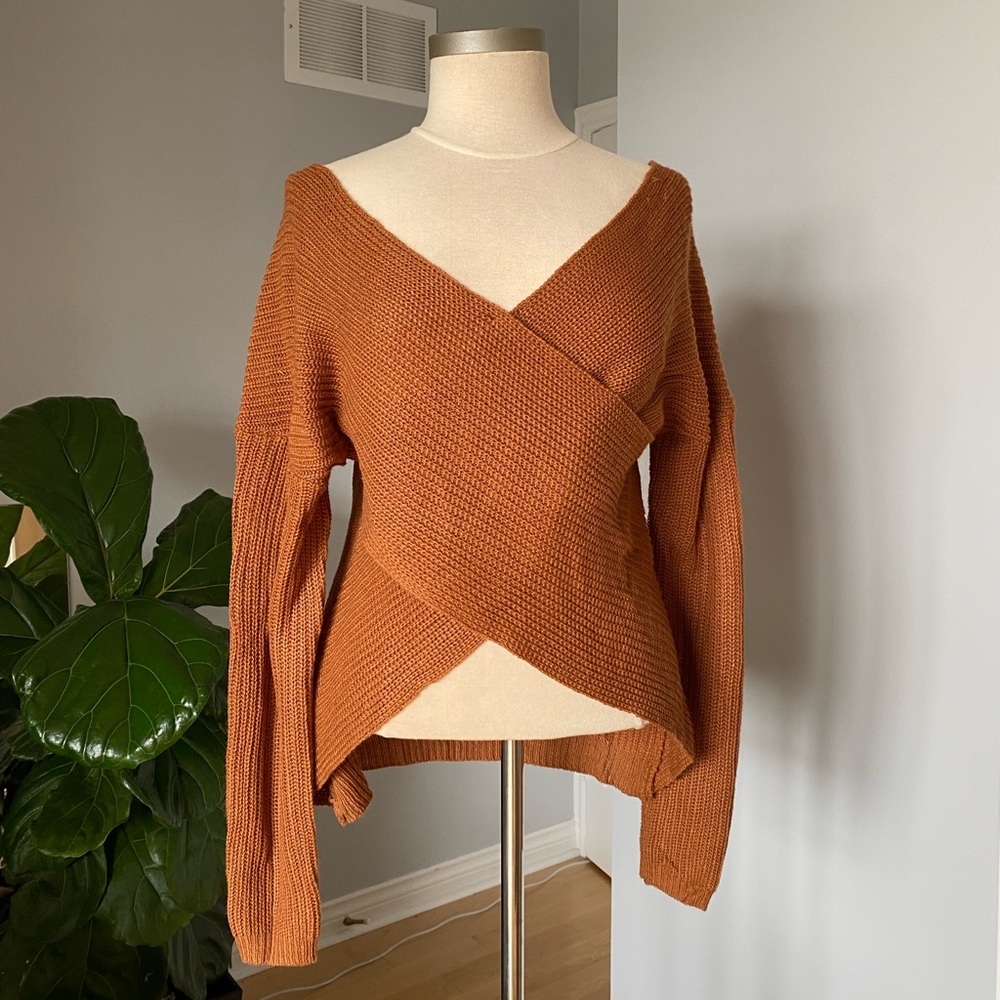 Blue Blush Crossover Sweater